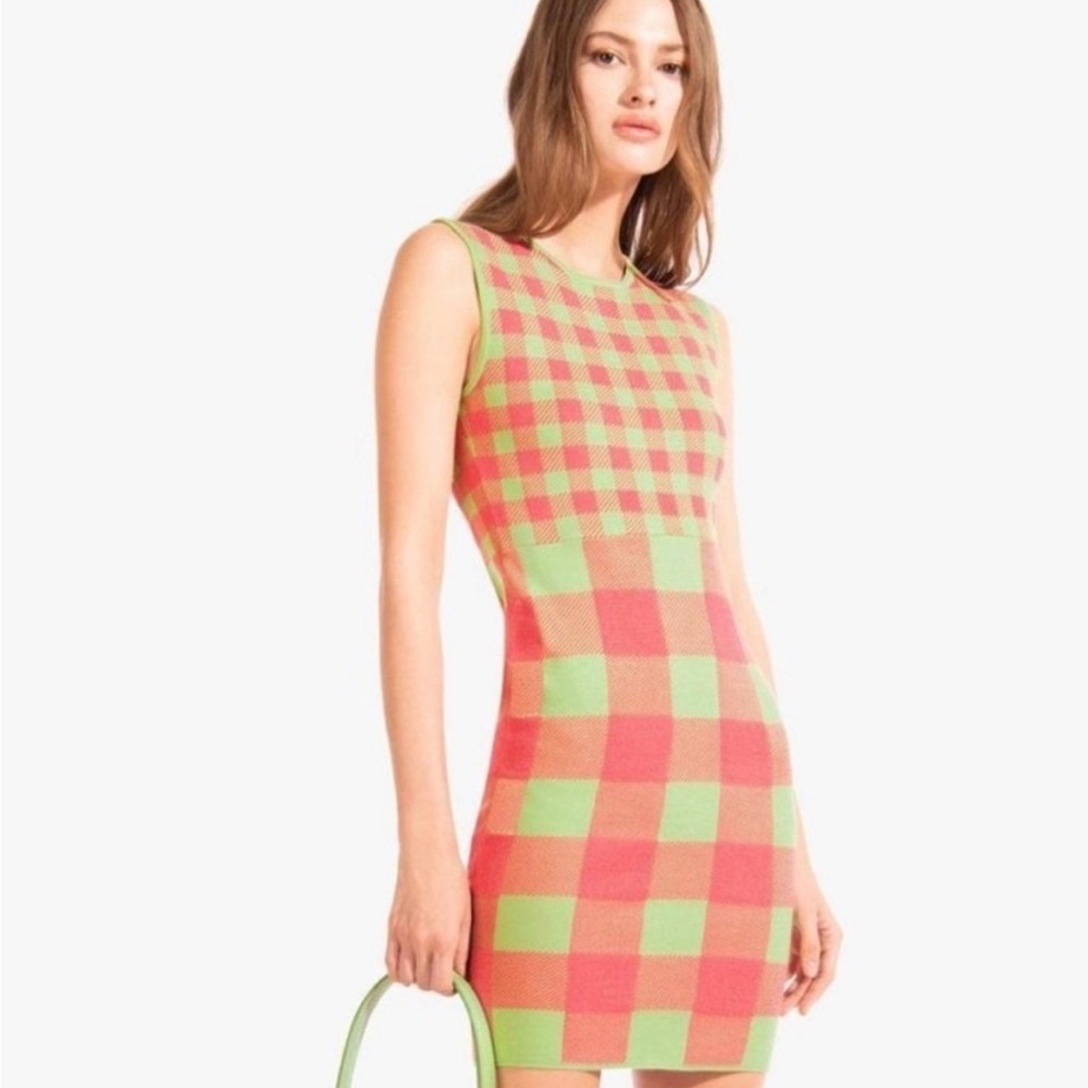 STAUD Chili Dress - Pink and Green - New With Tags